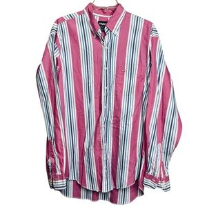 Vintage Wrangler Pink Stripe Long Sleeve Men's X-Long Tail Western Shirt 16.5 35